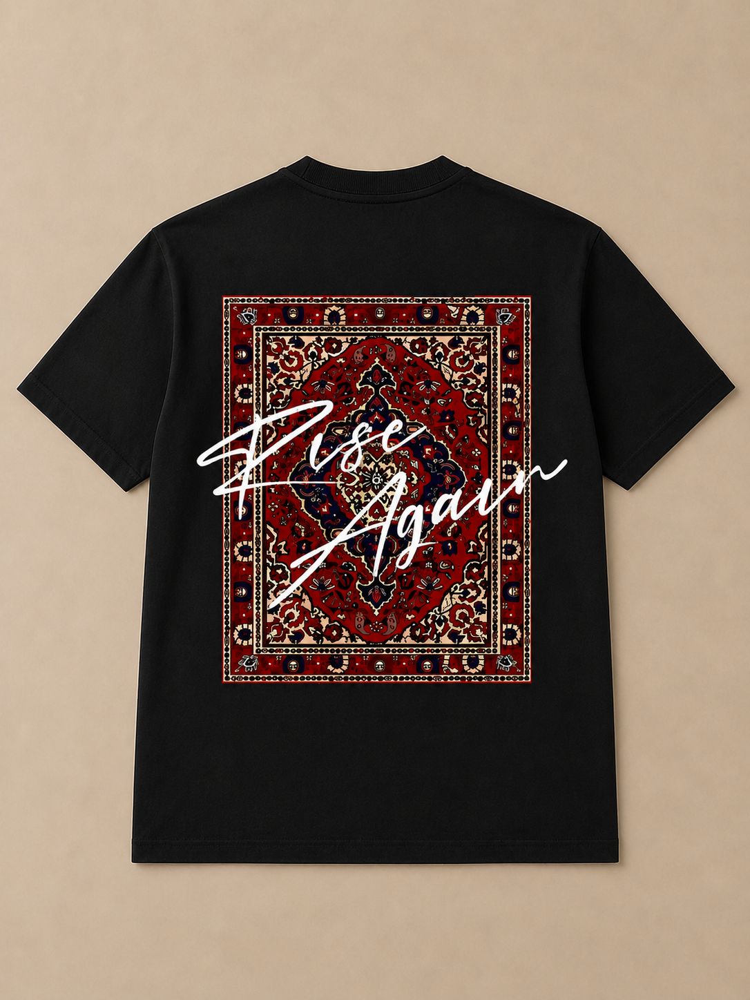 Rise Again Streetwear Tee – Rug Print