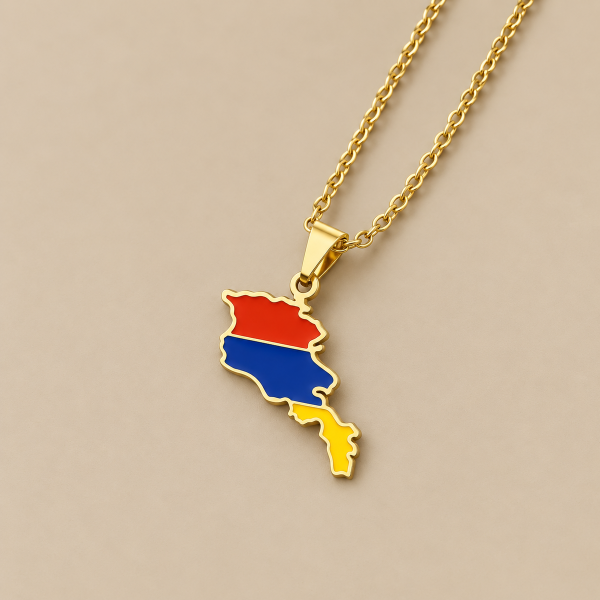 Armenian Map Pendant – Unisex Stainless Steel Necklace