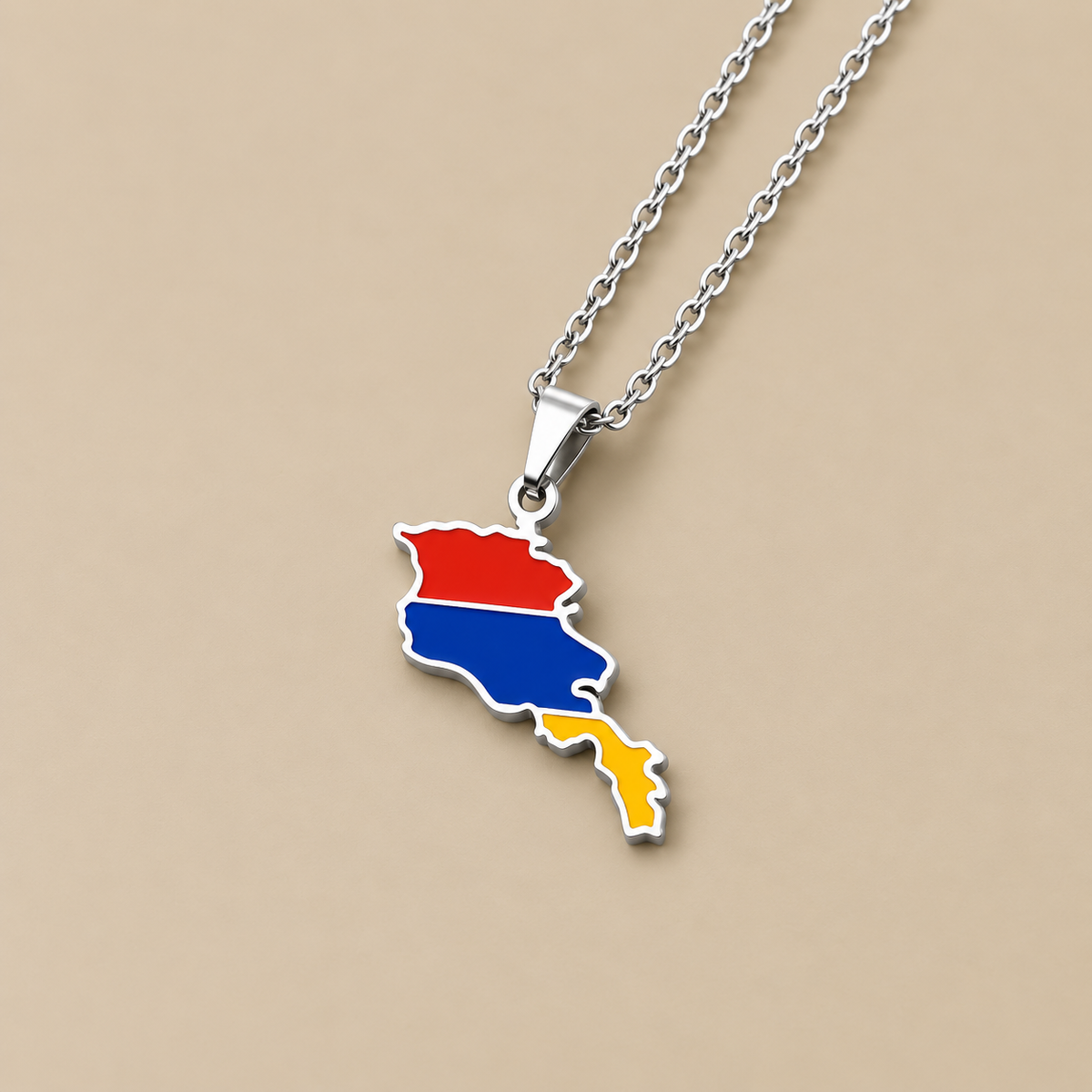 Armenian Map Pendant – Unisex Stainless Steel Necklace