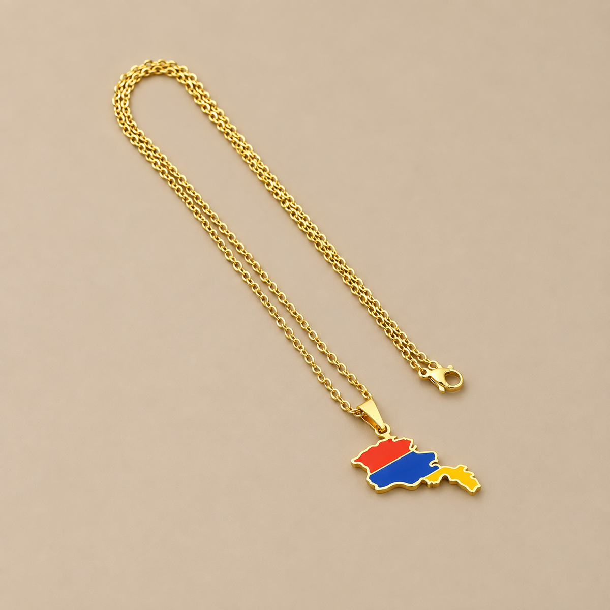 Armenian Map Pendant – Unisex Stainless Steel Necklace
