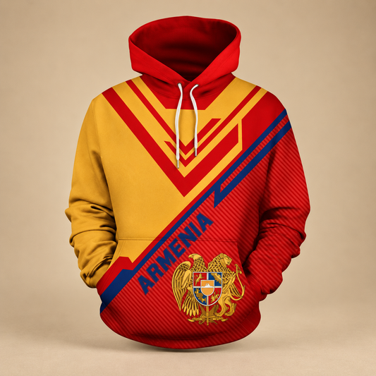 Armenia Pride Hoodie – Flag & National Emblem Print