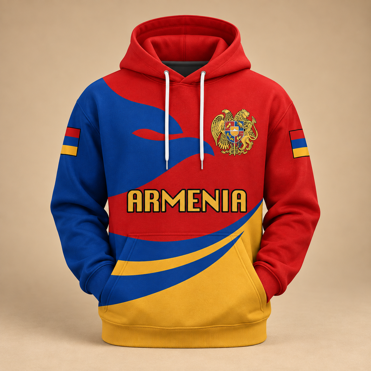 Armenia Pride Hoodie – Flag & National Emblem Print