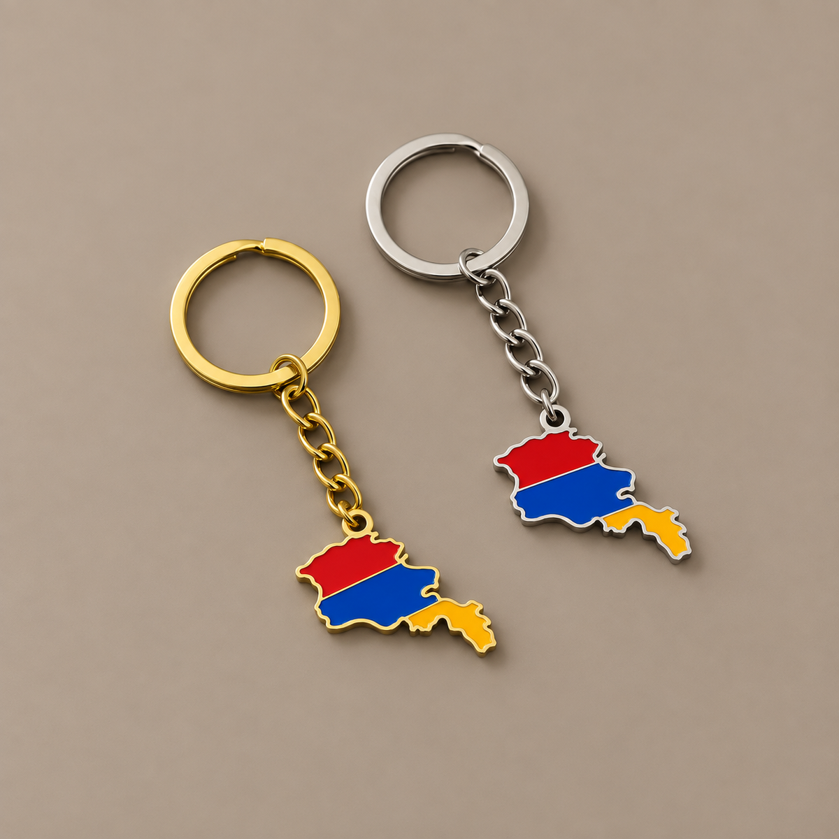 Armenia Map & Flag Keychain
