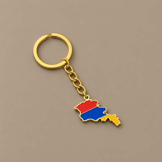 Armenia Map & Flag Keychain
