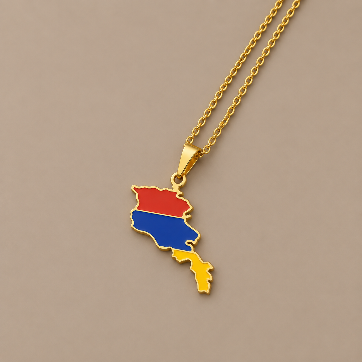 Armenia Map & Flag Keychain