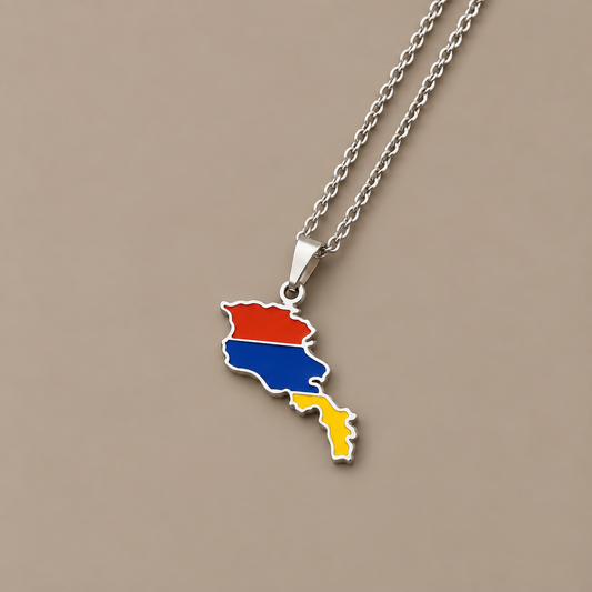 Armenia Map & Flag Keychain