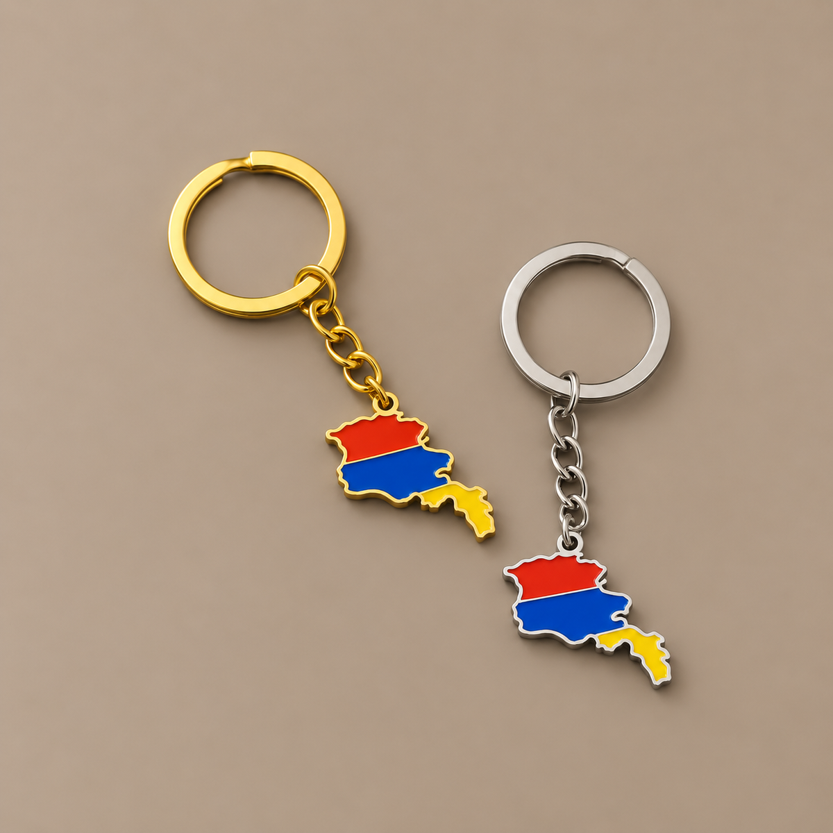 Armenia Map & Flag Keychain